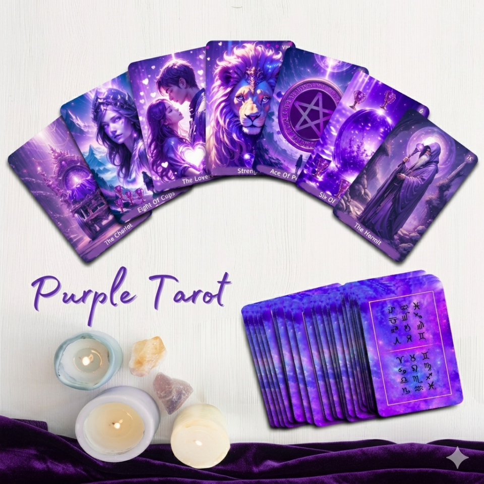 Purple Tarot Destesi 78 Kart