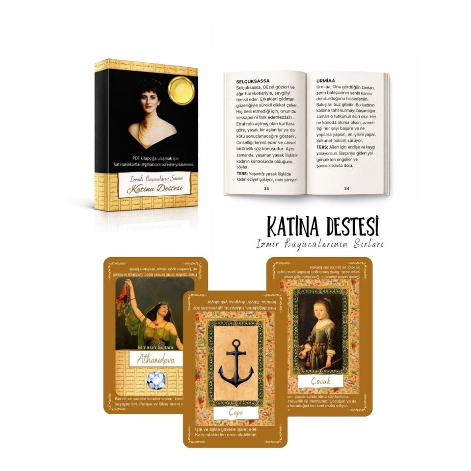 Açıklamalı Katina Destesi Fal Kartları ve El Kitabı